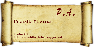 Preidt Alvina névjegykártya